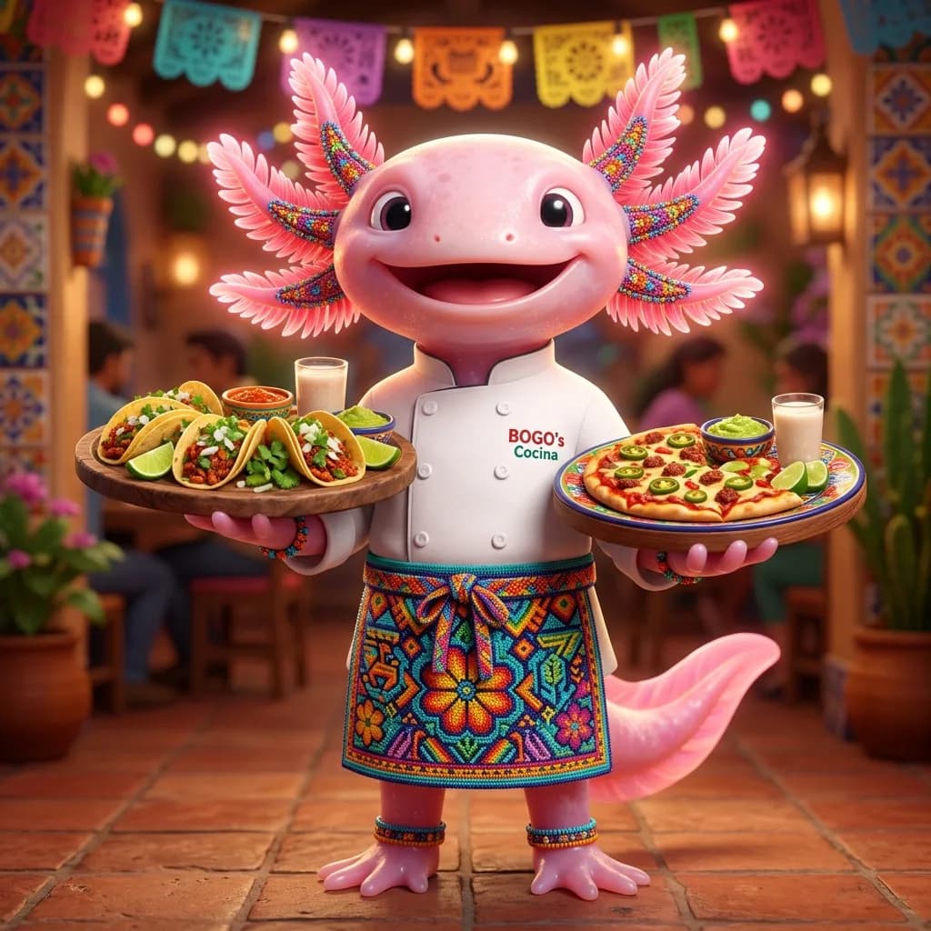 Bogo vestido de chef con delantal